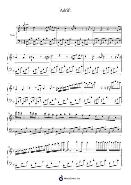 Adrift Sheet Music by Benjamin Lavender-Arr.Yuledon