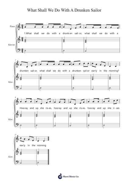 What Shall We Do with a Drunken Sailor Sheet Music by Fwood-Arr.Hula