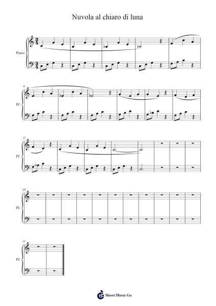 Nuvola al chiaro di luna Sheet Music by -Arr.Wolfnid Bronbooth