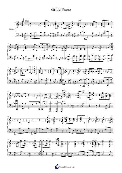 Stride Piano Sheet Music by tigr1620-Arr.Jorthodore Adegee