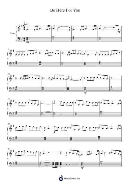 Be Here For You Sheet Music by Sam Tinnesz-Arr.Kylejy Burrene