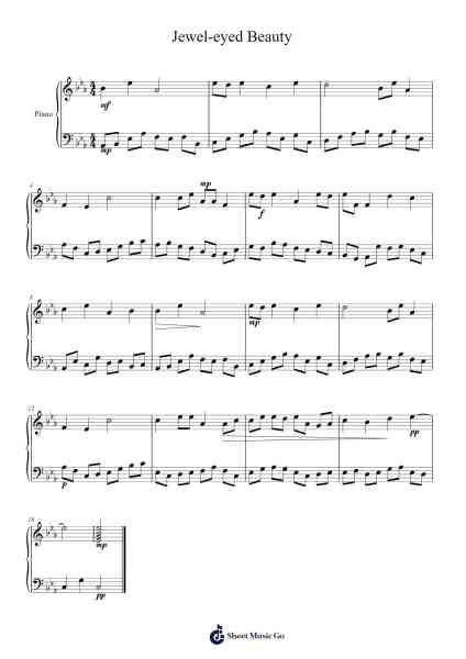 Jewel - Eyed Beauty Sheet Music by Bethany Terzah-Arr.Vioo'neil