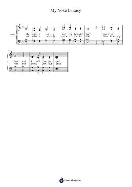 My Yoke Is Easy Sheet Music by Matthew Nisly-Arr.Cookegil