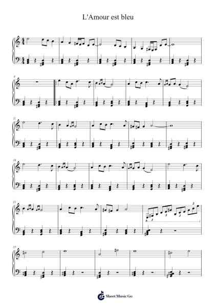 L'Amour est bleu Sheet Music by Andre Popp-Arr.Leethey Yvetteroll