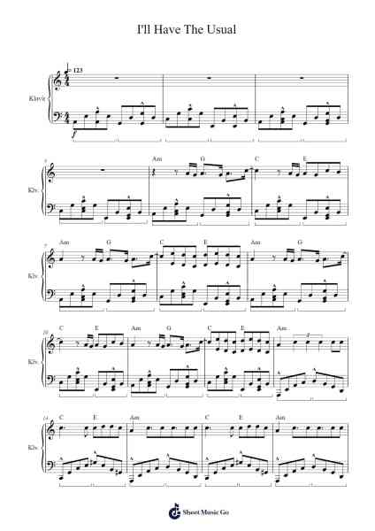 I'll Have The Usual Sheet Music by Basixx/Easton-Arr.Priney Grelen