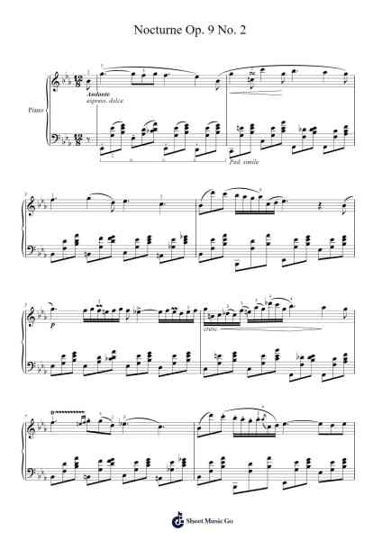Nocturnes, Op. 9 Sheet Music by Frédéric Chopin-Arr.Alickbush