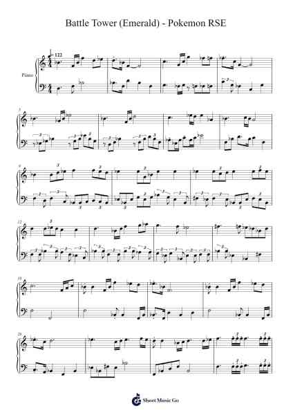 Battle Tower (Emerald) - Pokemon RSE Sheet Music by Morikazu Aoki-Arr.Nodric