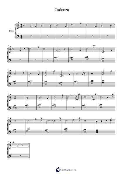 Cadenza Sheet Music by haruka nakamura-Arr.Chrislus Edtience