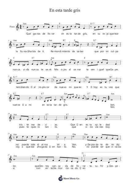 En esta tarde gris Sheet Music by Mariano Mores-Arr.Hawhe