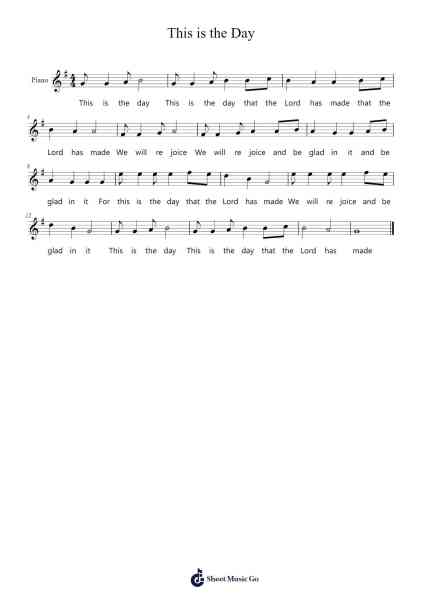 This is the day that the lord hath made Sheet Music by Misc Praise Songs-Arr.Chilflower