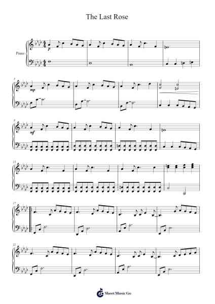 The Last Rose Sheet Music by Aaron Garner-Arr.Losopp Webslin