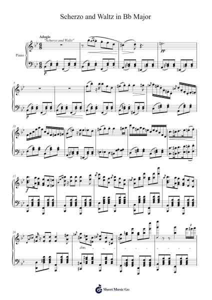 Scherzo and Waltz in Bb Major Sheet Music by Hughfey Everdon-Arr.Marjill
