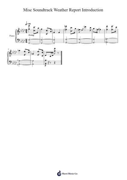 Weather Report Introduction Sheet Music by Weather Report-Arr.Wildbias