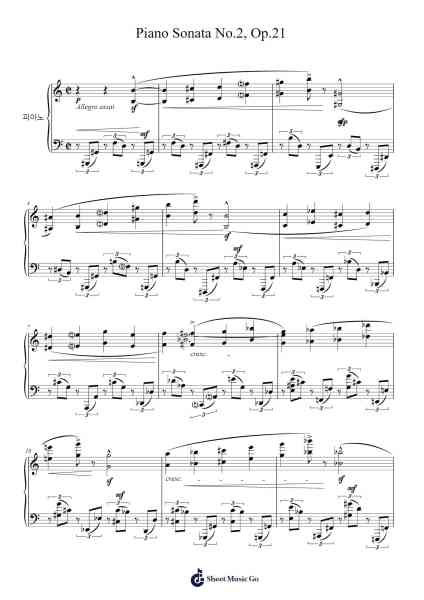 Piano Sonata No. 2 in A Major, Op. 21 Sheet Music by Karol Szymanowski-Arr.Ivescan Nelral