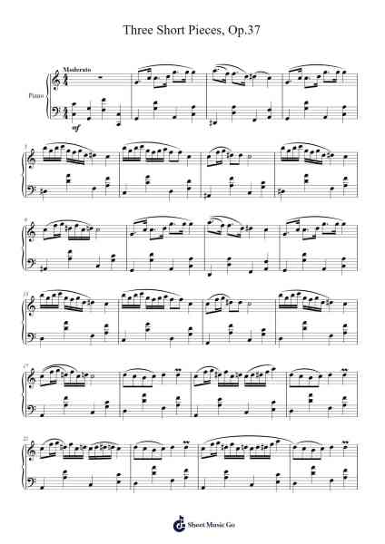 Three Short Pieces, Op. 37 Sheet Music by klaudious-Arr.Joeswift Mcyves