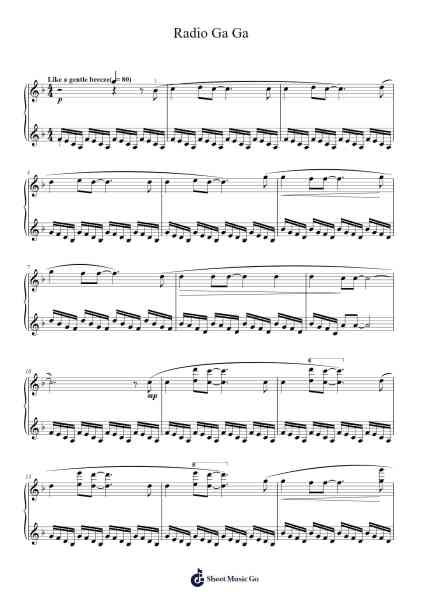 Radio Ga Ga Sheet Music by Queen-Arr.Vindiah Jeanvis