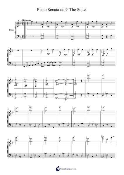 Piano Sonata no 9 'The Suite' Sheet Music by JCS/TAB-Arr.Otnold