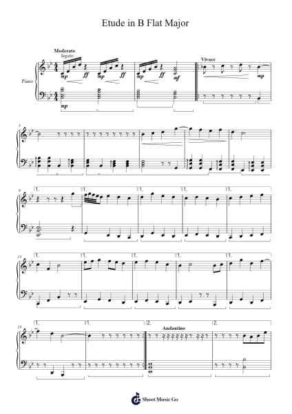 Étude Op. 25, No. 8 in B-flat Major Sheet Music by Swinlaide Mealick-Arr.Jouboyd Calgel