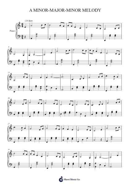 A MINOR-MAJOR-MINOR MELODY Sheet Music by Pamela Legler-Arr.Kylenus Minruth