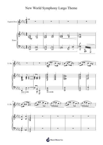 Largo Theme from the New World Symphony Sheet Music by Antonín Dvořák-Arr.Shawloyd