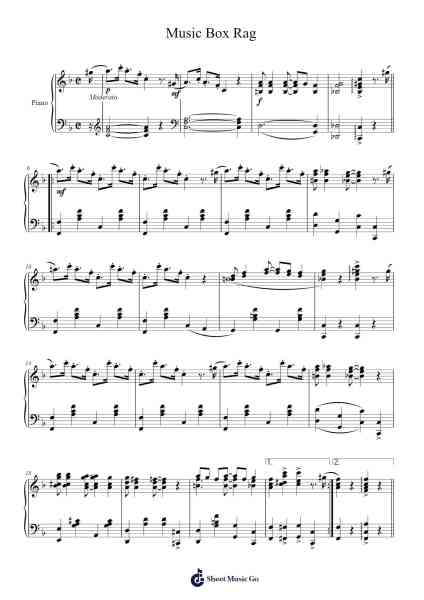 Music Box Rag Sheet Music by C. Luckyth "Luckey" Roberts-Arr.Humeleen Bachnat