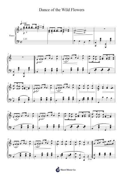 Dance of the Wild Flowers (1905) โน้ตเพลงโดย Percy Wenrich-Arr.Jofield