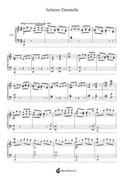 Scherzo-Tarantella, LSW 50 Sheet Music by Sunwoo Lim-Arr.Croftslon Maugnings