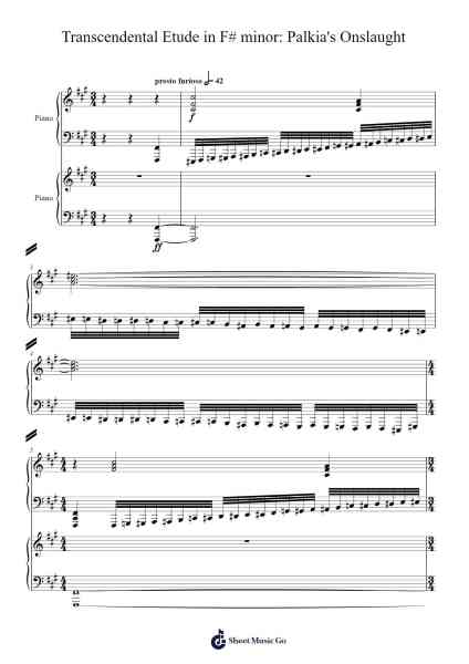 Transcendental Etude in F# minor: Palkia's Onslaught Sheet Music by Arata Iiyoshi-Arr.Lynzoe Haybob