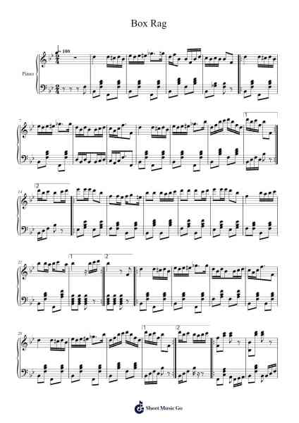 Box Rag Sheet Music by Dickye-Arr.Ranphia Boydle