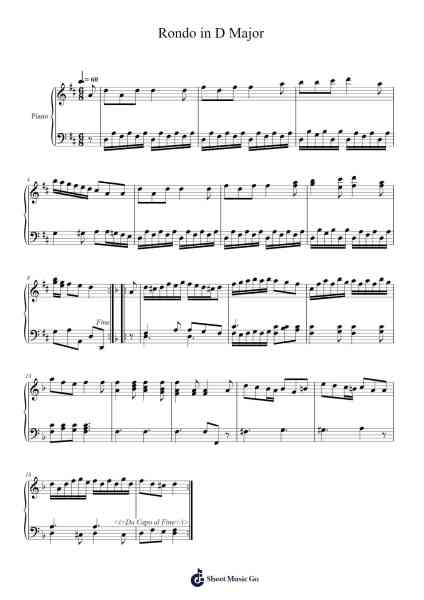 Rondo in D Major, KV 15d Sheet Music by Wolfgang Amadeus Mozart-Arr.Sodwight