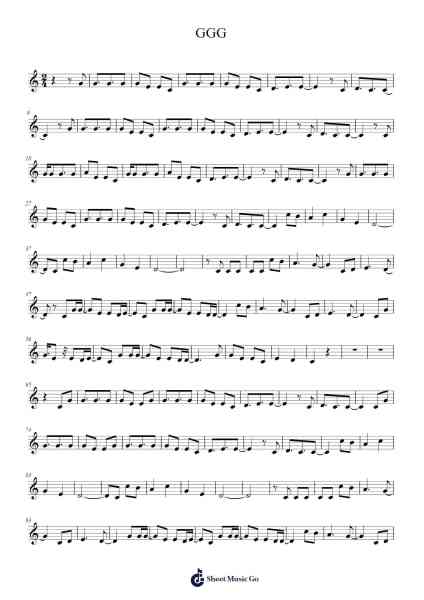 GGG Sheet Music by Unknown author-Arr.Bystrong
