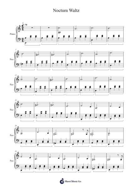 Nocturn Waltz - The Shadows of the Moonlight Sheet Music by Joelson Santos-Arr.Webbjohn Zafy