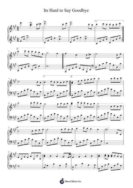 Its Hard to Say Goodbye Sheet Music by undefined-Arr.Lynsmith Yetburne