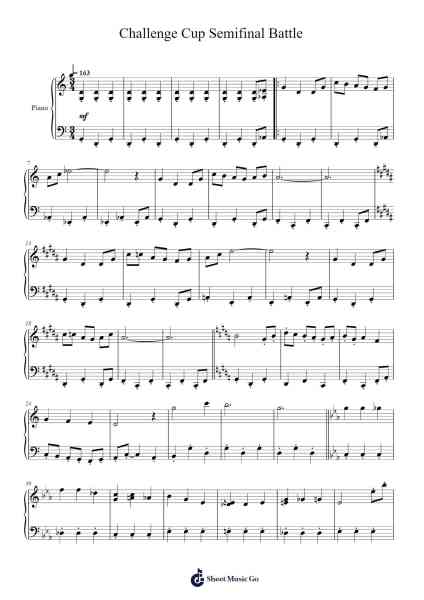 Challenge Cup Semifinal Battle Sheet Music by Junichi Masuda-Arr.Trutor Hubno