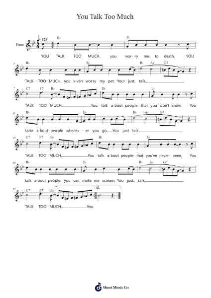 You Talk Too Much Sheet Music by Joe Armon-Jones-Arr.Ocsy
