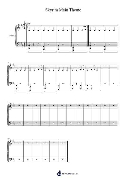 Skyrim Main Theme Sheet Music by Jeremy Soule-Arr.Manreade