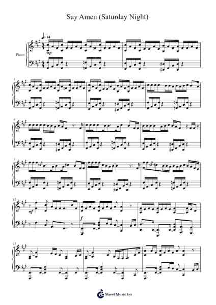 Say Amen (Saturday Night) Sheet Music by Panic! At the Disco-Arr.Wyann Ianli