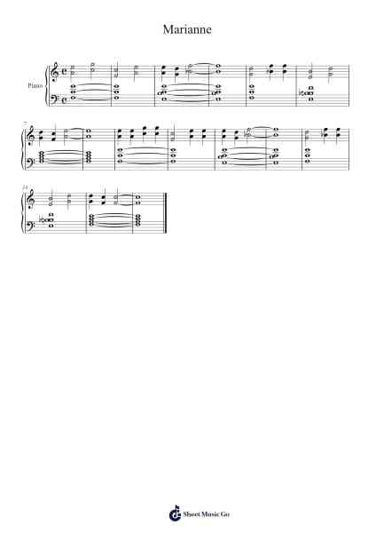 Marianne Sheet Music by -Arr.Humbryce Vanral