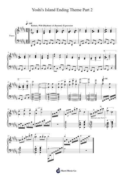 Yoshi's Island Ending Theme Part 2 Sheet Music by Koji Kondo-Arr.Tifdike Mupont