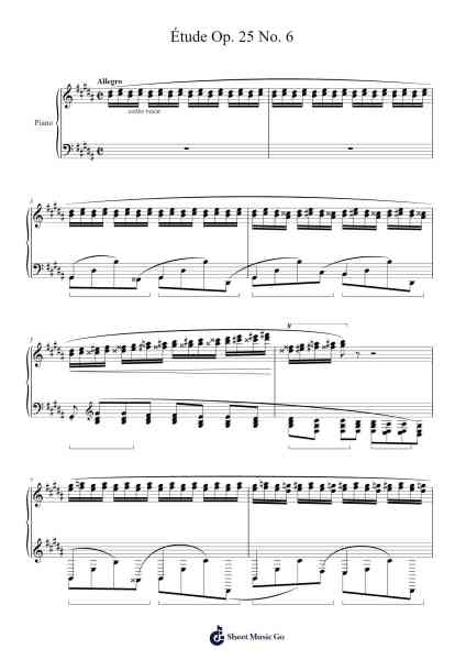 Étude Op. 25 No. 6 in G-sharp minor "Thirds" Sheet Music by Frédéric Chopin-Arr.Ruthfitch Jackjoy