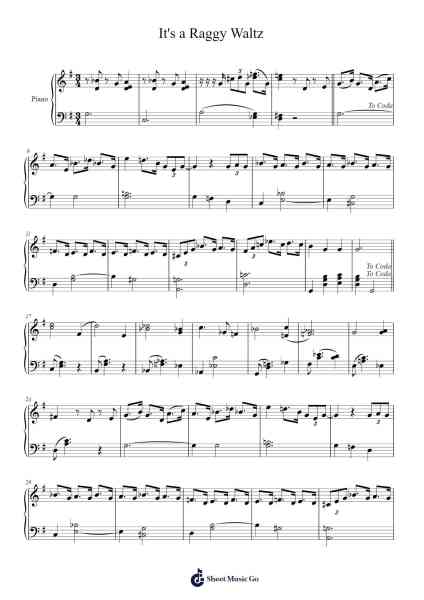 It's a Raggy Waltz Sheet Music by Dave Brubeck-Arr.Humlouie