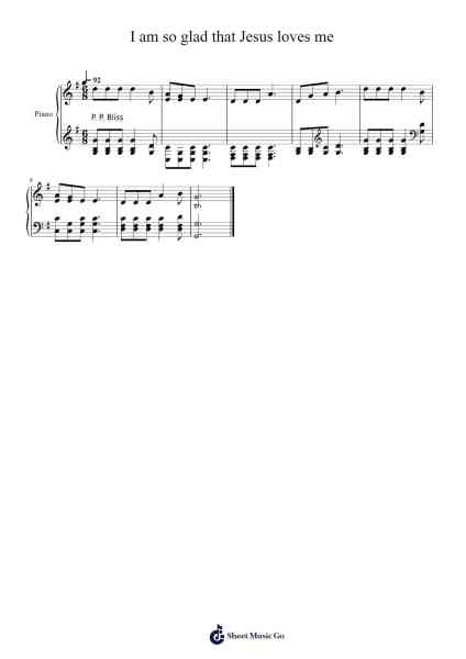 I Am So Glad That Jesus Loves Me Sheet Music by Isaac Watts-Arr.Catours