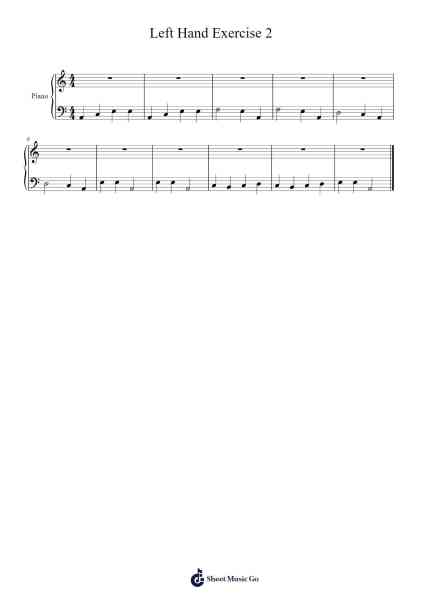 Left Hand Exercise 2 Sheet Music by undefined-Arr.Reyphens