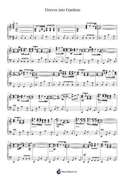 Graves into Gardens Sheet Music by Elevation Worship-Arr.Jamesstone