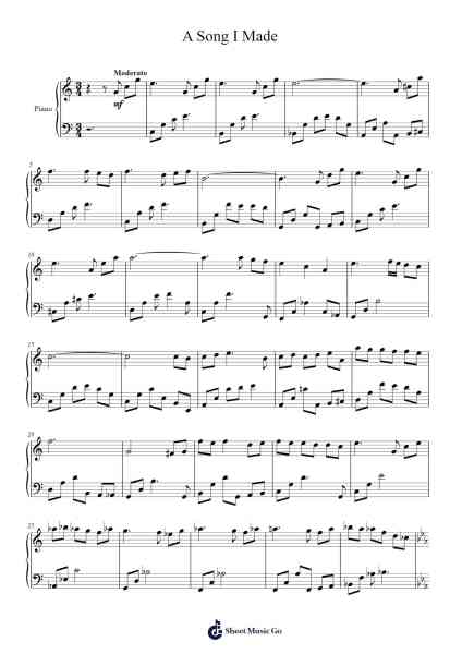 A Song I Made Sheet Music by Karen Bao-Arr.Houscar Moulwat