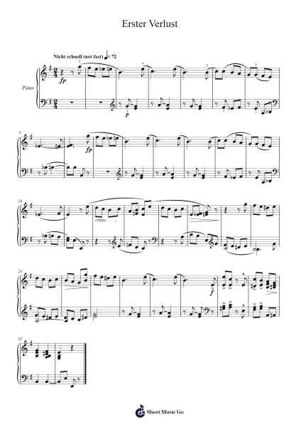 Erster Verlust, Op. 68 No. 16 Sheet Music by Robert Schumann-Arr.Mewood Teries