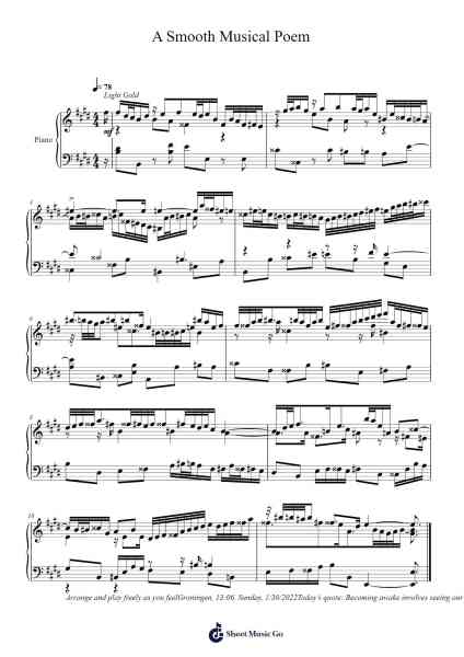 A Smooth Musical Poem Sheet Music by Toursbur-Arr.Wattkeith Louichild