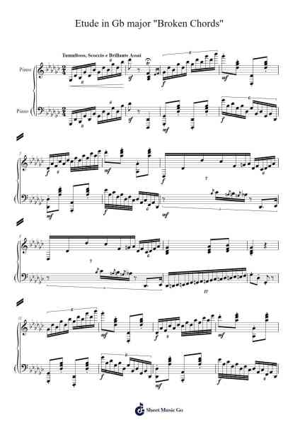 Etude in G-flat Major "Broken Chords" Sheet Music by Hentra Whitbart-Arr.Haleale Quildy