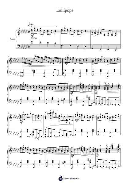 Lollipops Sheet Music by Ragtime Cam-Arr.Calbrown Yertate