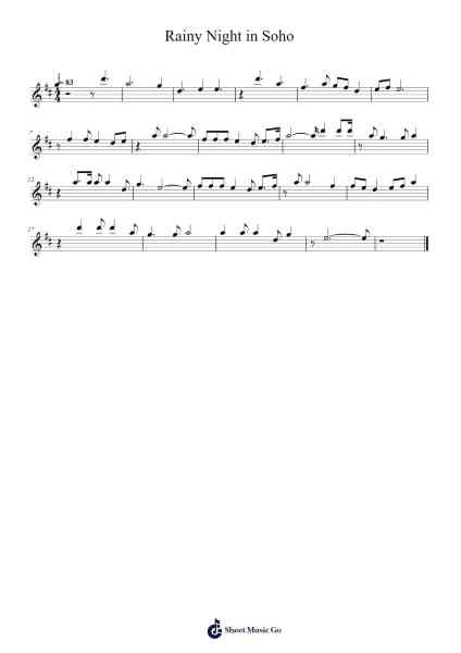 Rainy Night in Soho Sheet Music by Unknown author-Arr.Brianphrey Judphne